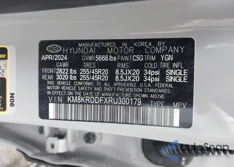 2024 Hyundai Ioniq 5 Limited z USA, uszkodzony, nr VIN KM8KRDDFXRU300179